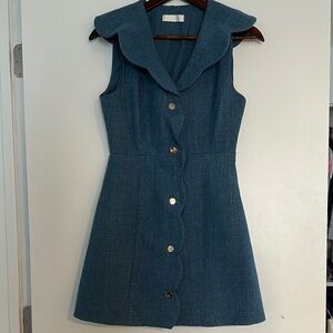 Sharna Scalloped Denim Dress